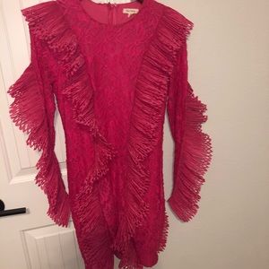 pink dress with ruffle